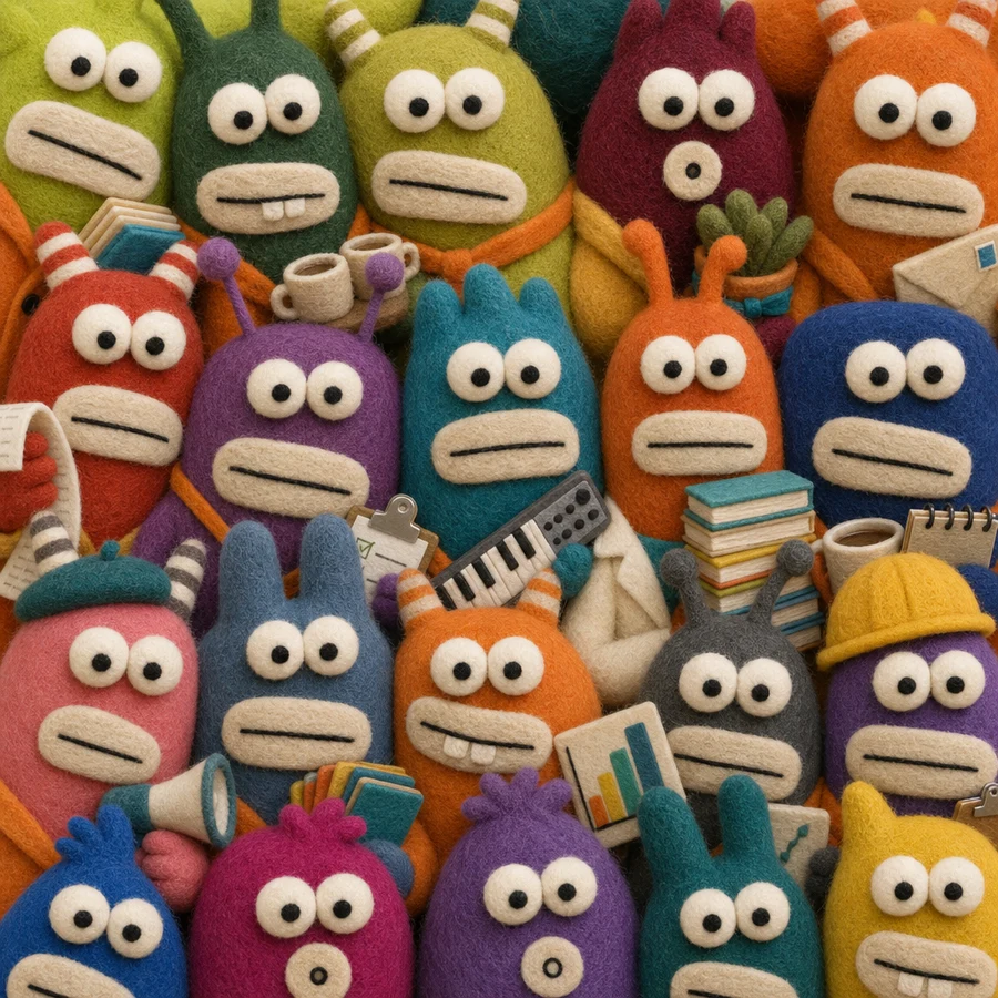 Cool Agents’ original Felt pack artwork, featuring colorful felt creatures.