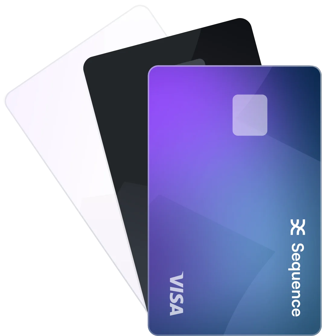 Original Sequence artwork showing its physical and virtual debit cards.